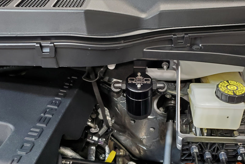 J&L 2021-2025 Ford F-150 3.5L Passenger Side Oil Separator 3.0 - Black Anodized