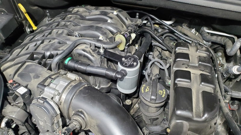 J&L 16-24 Dodge Durango / Jeep Grand Cherokee 3.6L Oil Separator 3.0 Passenger Side - Clear Anod