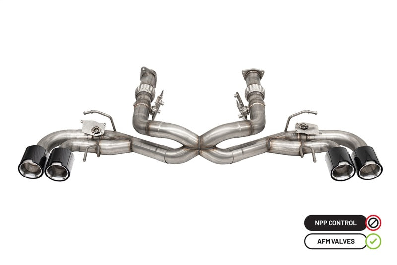Corsa 2020-2025 Chevrolet Corvette C8 RWD 3in Delete 4 Valve Cat-Back w/NPP w/4.5in CF PolishedTips
