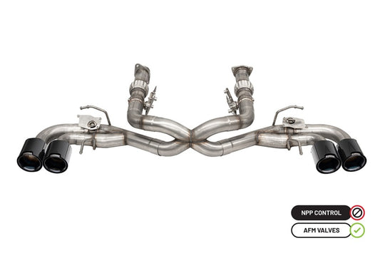 Corsa 2020-2025 Chevrolet Corvette C8 RWD 3in Delete 4 Valve Cat-Back w/NPP w/4.5in CF Black PVDTips