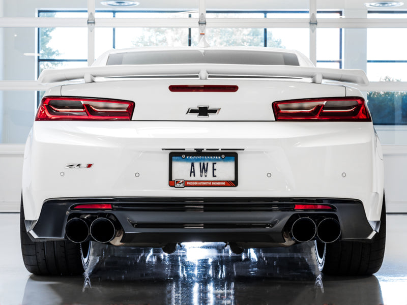 AWE Tuning 16-24 Chevy Camaro SS Non-Res Cat-Back Exhaust -Touring Edition (Quad Diamond Black Tips)